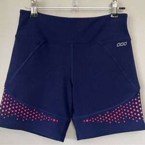 Lorna Jane LJ Black Premium Biker Shorts 6” Inseam Size XS Navy Pink Running Gym